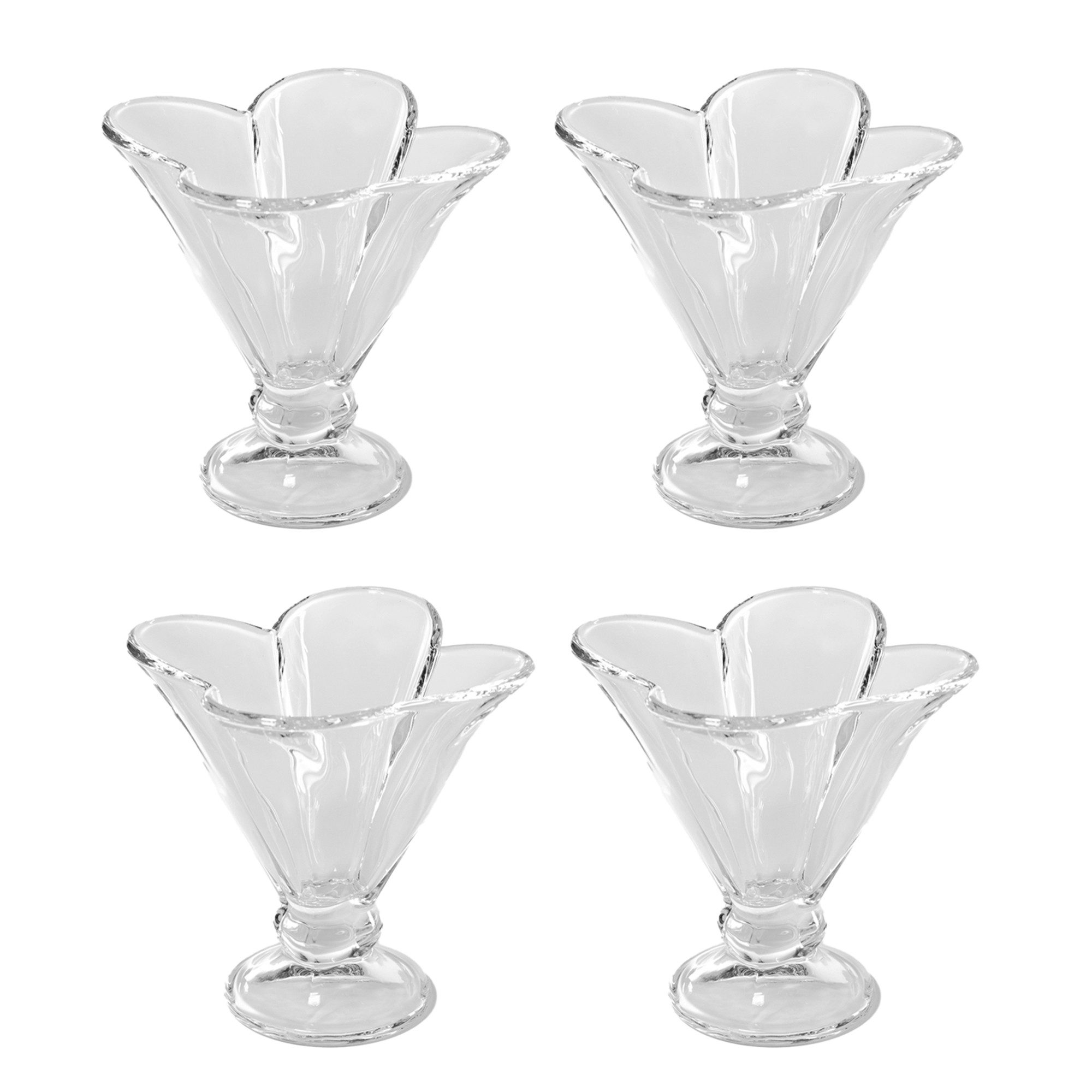 Intirilife Eisschale, Glas, (4-tlg), Eisgläser Eisbecher Dessertgläser mit Standfuß