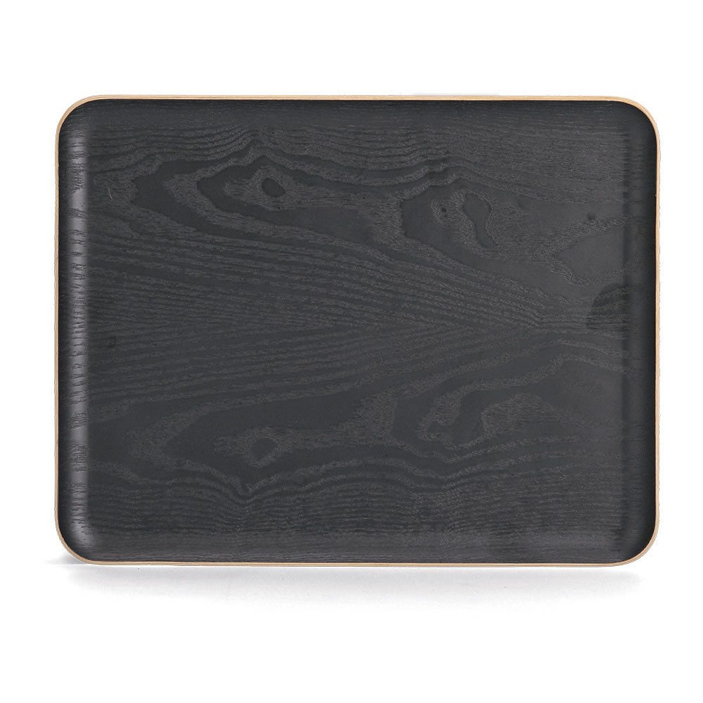 Zeller Present Schneidebrett Serviertablett, Holzlaminat / Furnierholz, Holz/Wengefurnier, schwarz, ca. 36 x 28 x 1,5 cm