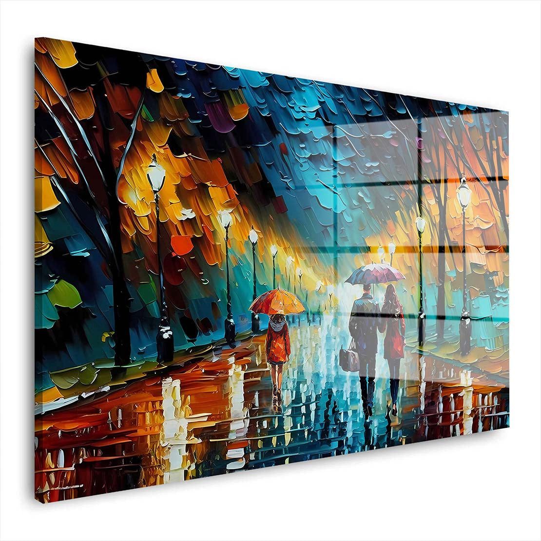 Artedinoi Acrylglasbild Regnerische Allee Acrylglas Wandbild Bild Wanddeko Wohnzimmer XL