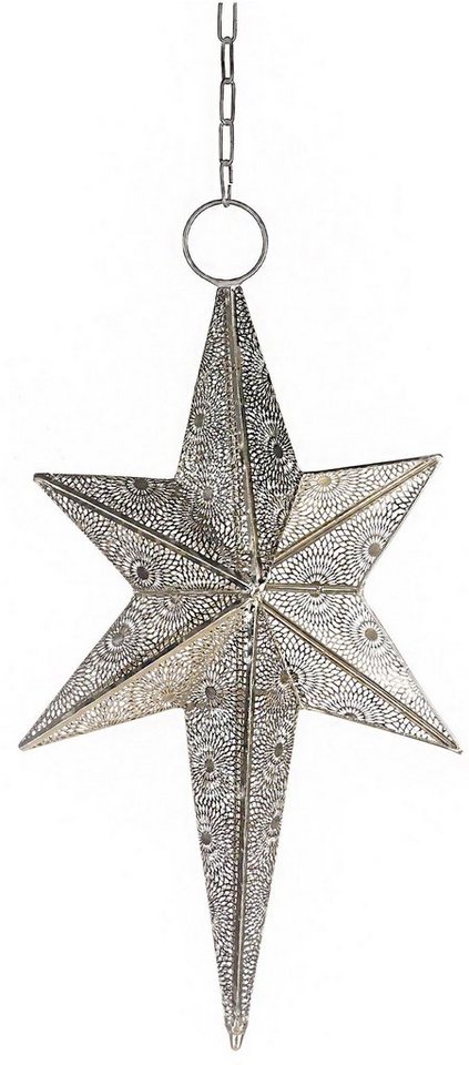 GILDE Hängewindlicht Starligh, Weihnachtsdeko (1 St), aus Metall,  Teelichthalter in Sternform