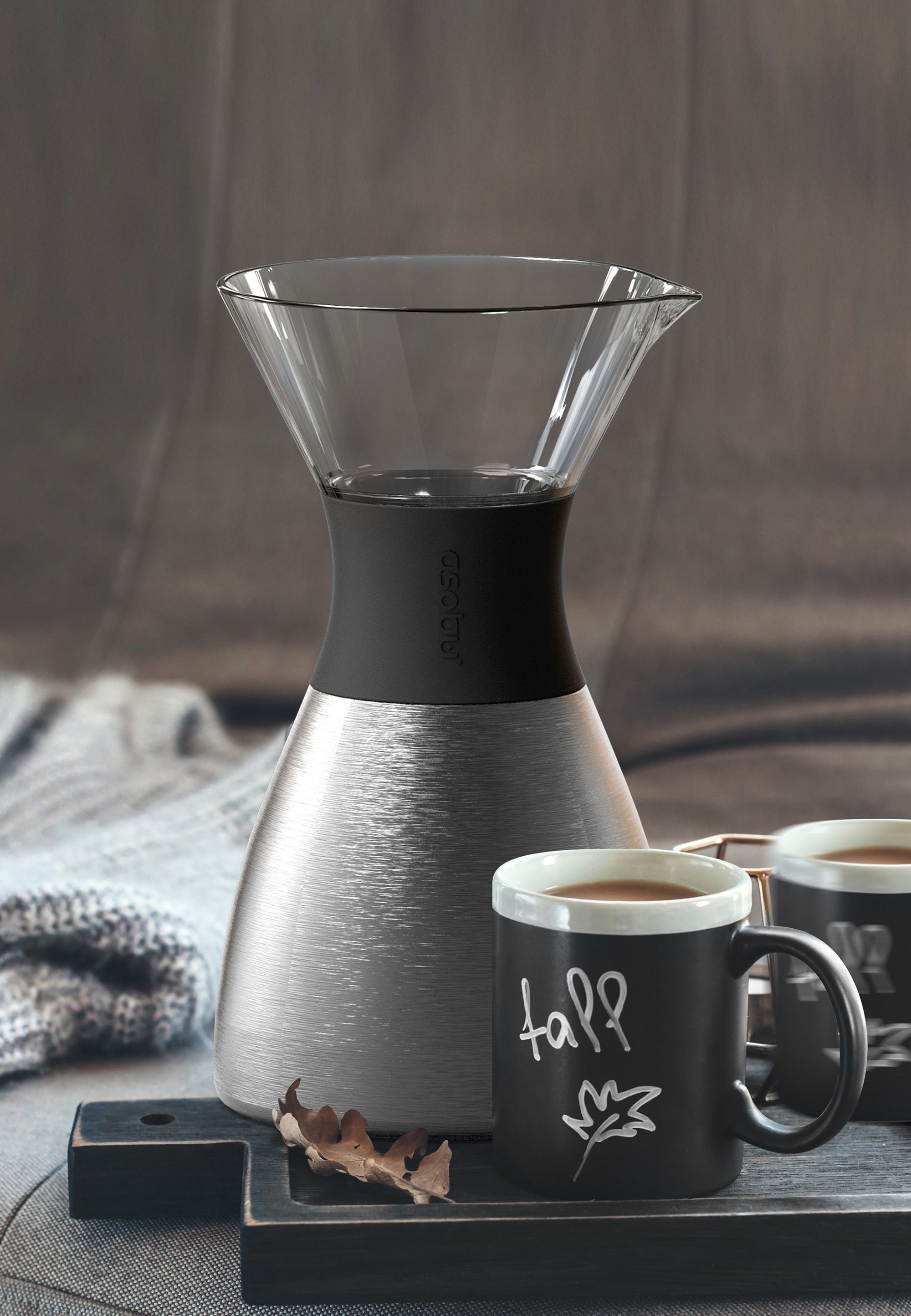 ASOBU Kaffeebereiter, aus Borosilikatglas und isoliertem Edelstahl