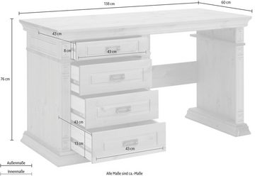 Home affaire Schreibtisch Vinales, Breite 138 cm.