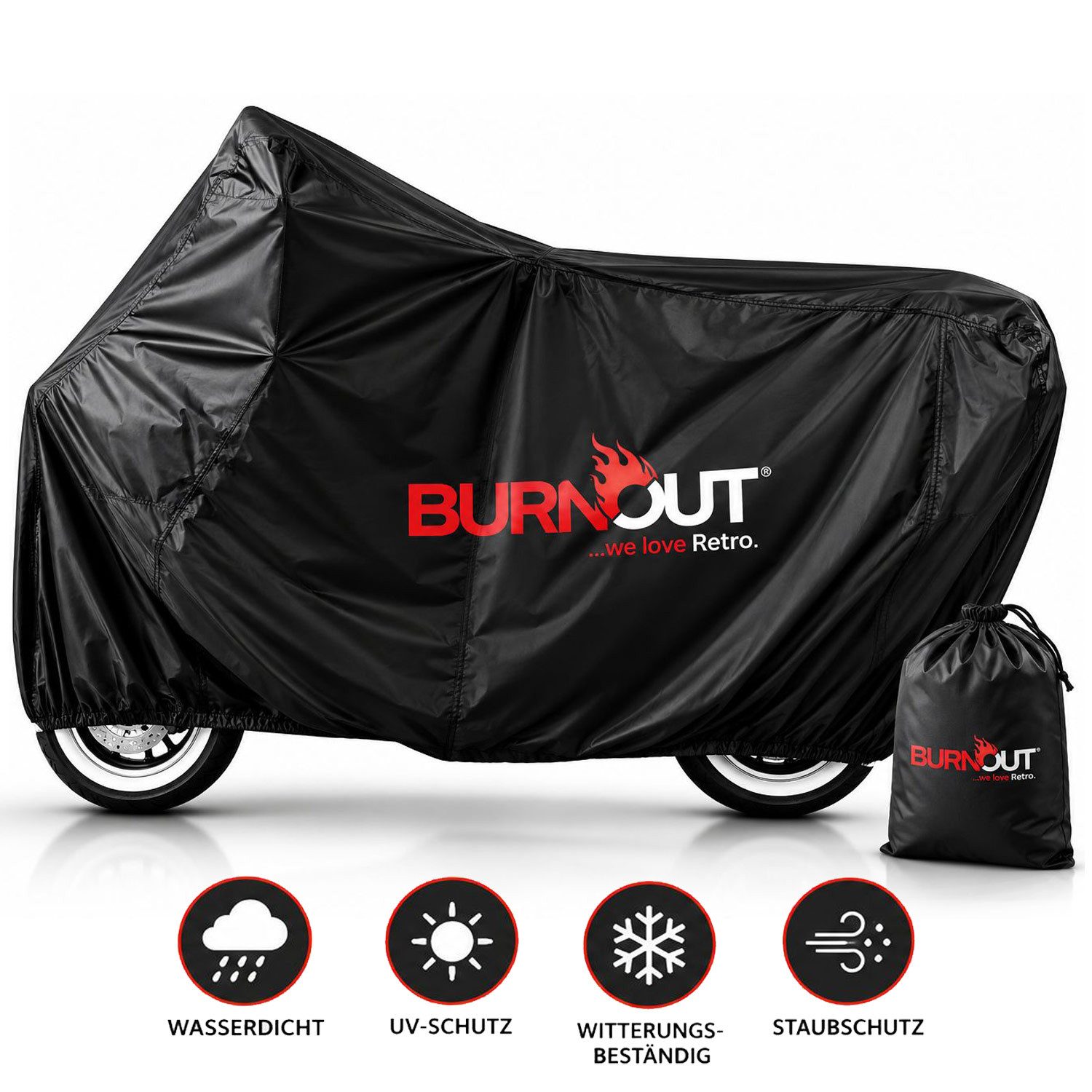 Burnout Schutzplane Schutzplane M (Set, 2-St., Abdeckplane & Aufbewahrungstasche), Hitzeschutz am Auspuff
