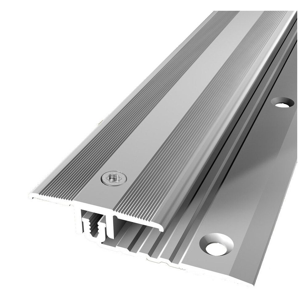 Küberit Übergangsprofil 11 x 40 x 1000 mm Aluminium Übergangsschiene Silber Versenkt Gebohrt
