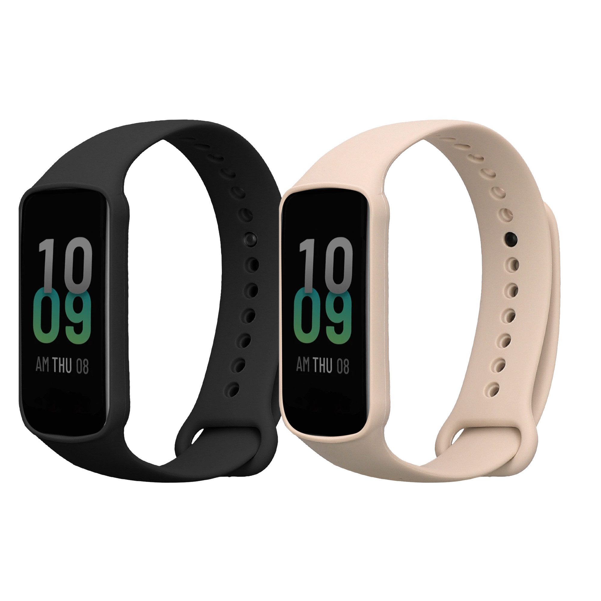 kwmobile 2x Uhrenarmband für Amazfit Band 7 Armband Smartwatch, 2-tlg., Fitnesstracker Band Set aus TPU Silikon - Ersatzarmband Smartwatch