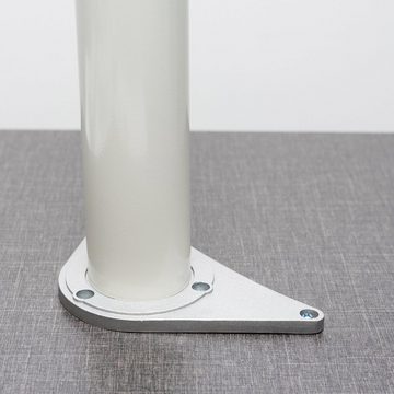 sossai® Tischbein Premium Tischbeine Ø60 mm in Weiß, höhenverstellbar +2cm