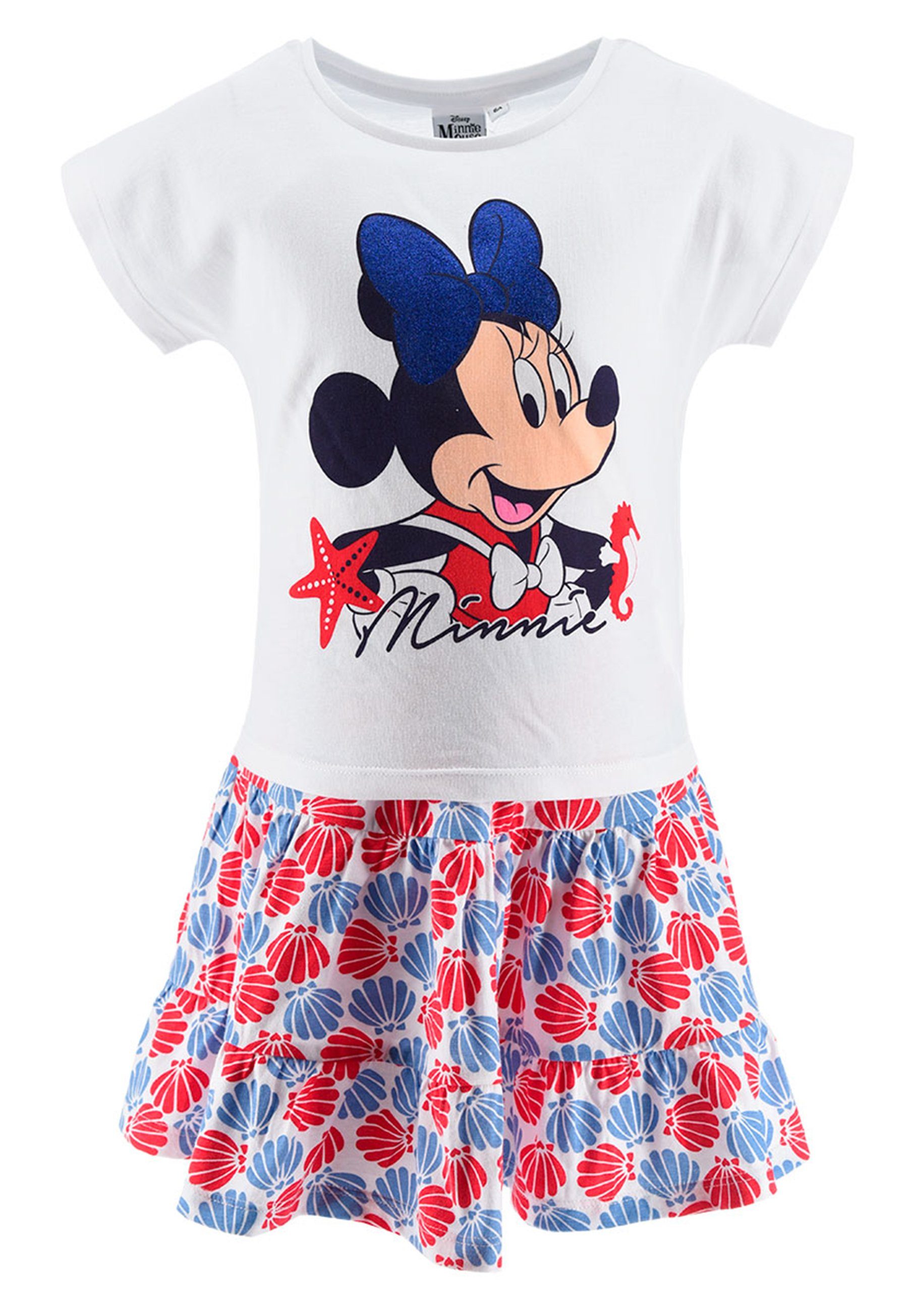 Disney Minnie Mouse Shirt & Rock Bekleidungs-Set (2-tlg) Mini Maus