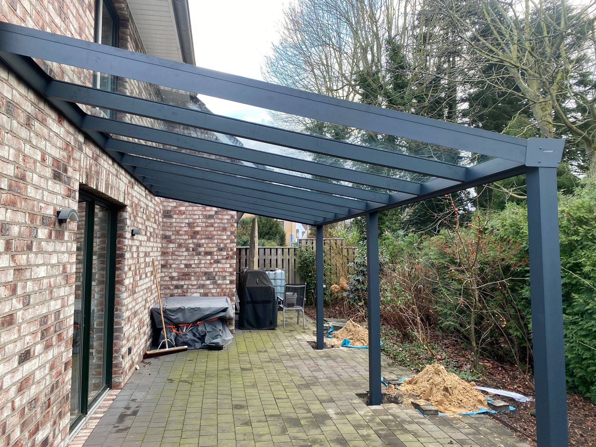 Terrasse2000 Terrassendach Aluminium Glas Terrassenüberdachung Barcelona Anthrazit, BxT: 305x200 cm