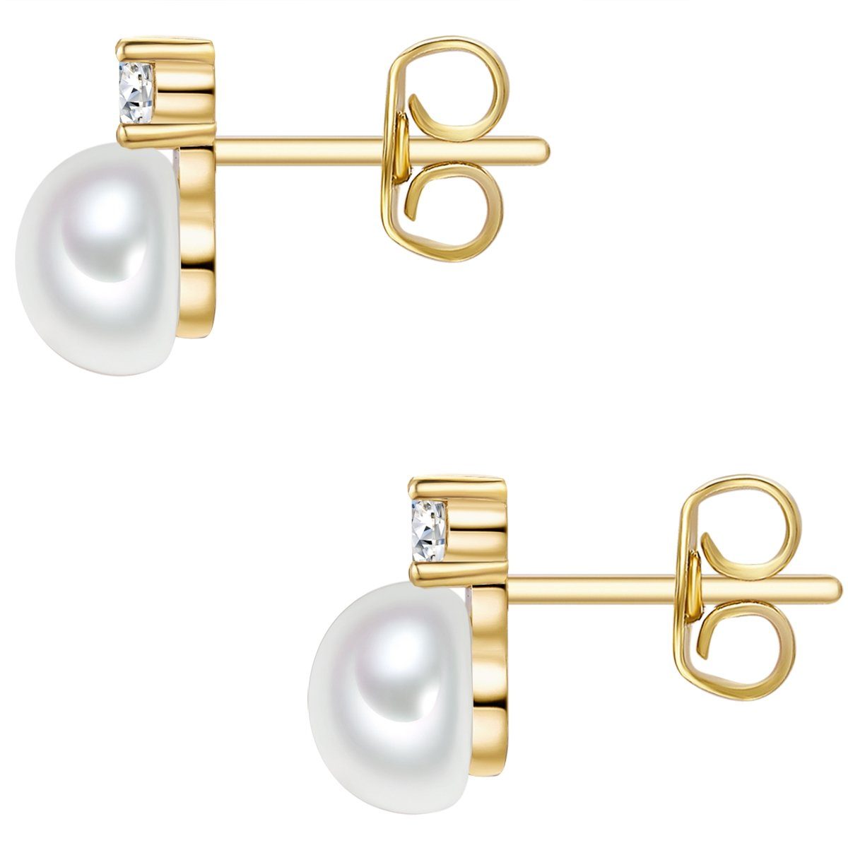 Trilani Paar Ohrstecker gelbgold, aus Sterling Silber günstig online kaufen