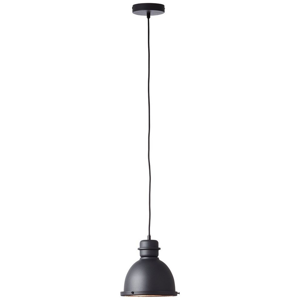 Lightbox Hängeleuchte, ohne Leuchtmittel, Hängelampe, 132 cm Höhe, Ø 21 cm,  E27, kürzbar, Metall, schwarz korund