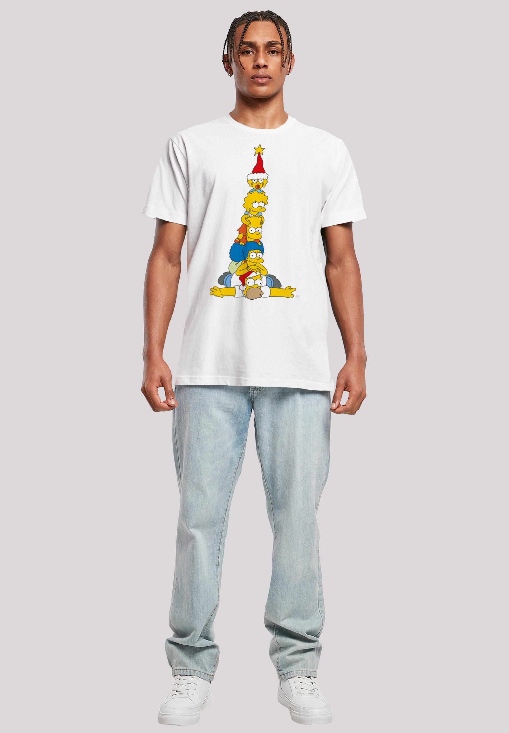 T-Shirt Christmas Weihnachtsbaum weiß F4NT4STIC The Print Simpsons Family