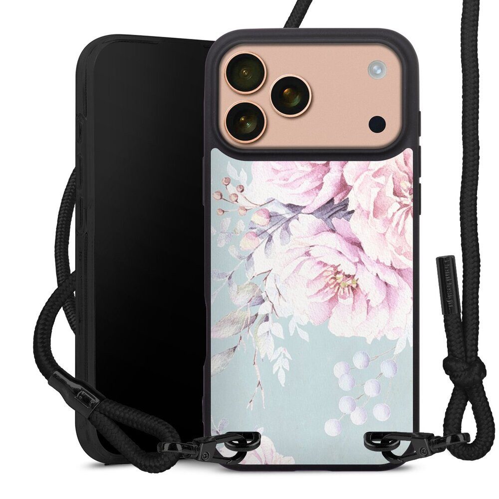 DeinDesign Handyhülle Blume Pastell Wasserfarbe Watercolour Flower, Apple iPhone 17 Pro Max Premium Handykette Hülle mit Band