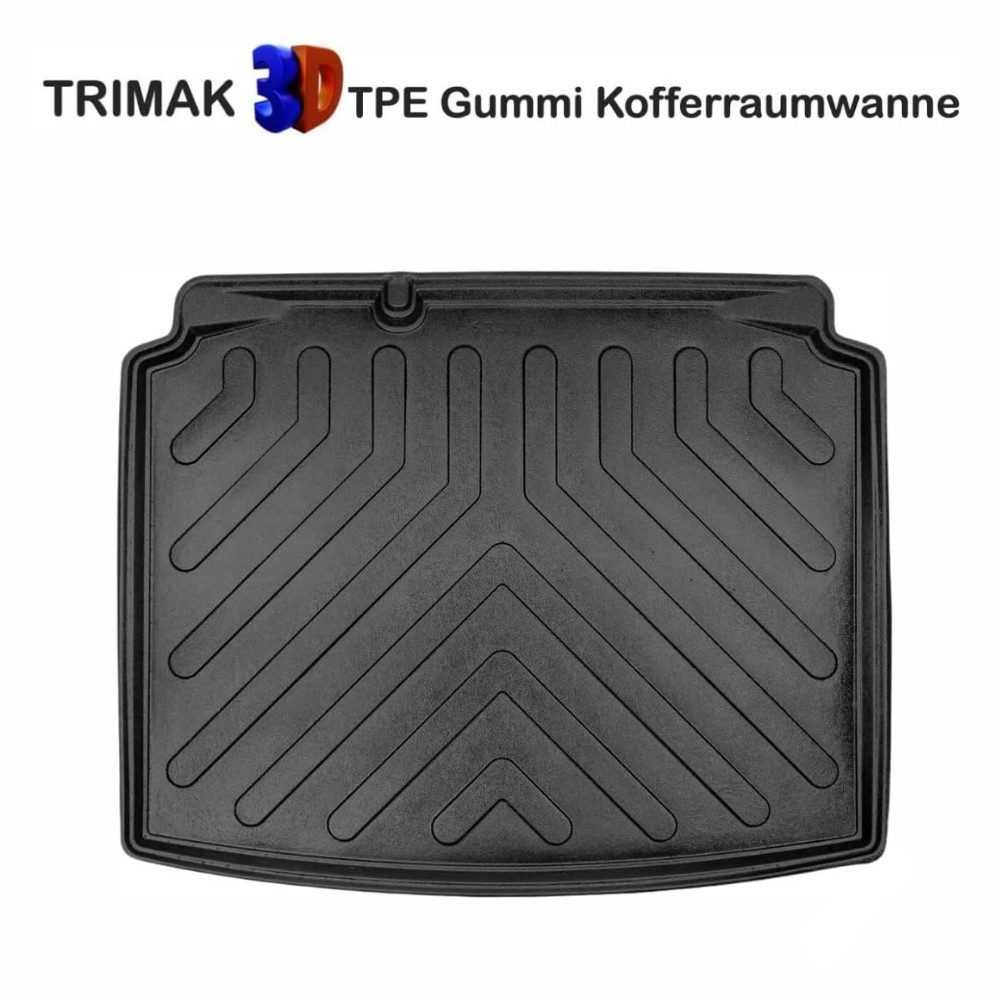 Trimak Passform-Fußmatten Oder Kofferraumwanne Oder Set für Skoda Rapid, Skoda Rapid Spaceback (Kombi) 2012-2019 Kofferraummatte TPE