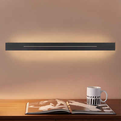 ZMH LED Wandleuchte Wandlampe innen weiß/schwarz 30cm 60cm 100cm, LED fest integriert, warmweiß, 60cm Schwarz