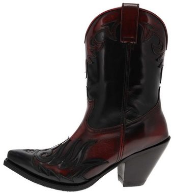 Sendra Boots LULU 17448 Schwarz Rot Stiefelette Rahmengenähter Damen Westernstiefelette