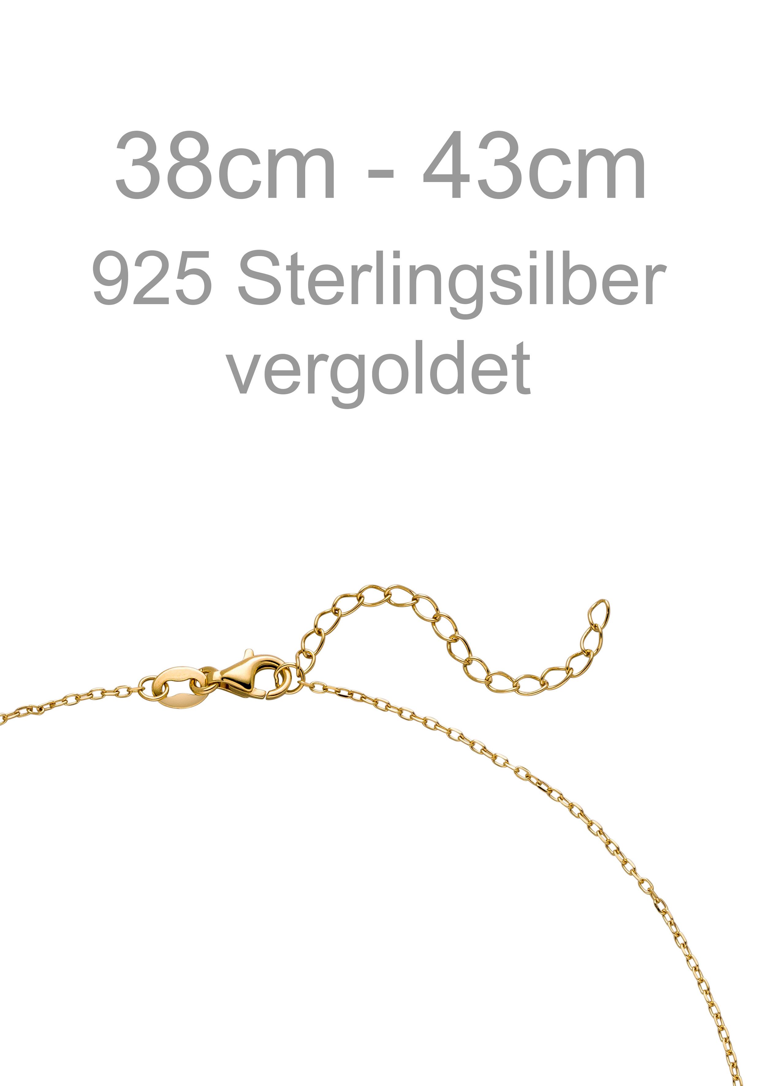 JOBO Kette mit Anhänger Glaube Liebe Hoffnung, 925 Silber vergoldet 43 cm – Bild 3 von 4