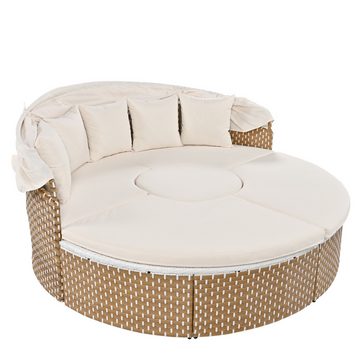 Gotagee Gartenlounge-Set Garten-Lounge-Sessel-Set Rattan-Gartentisch und Stühle-Set Sonneninsel, inklusive aller Kissen und Sitzkissen