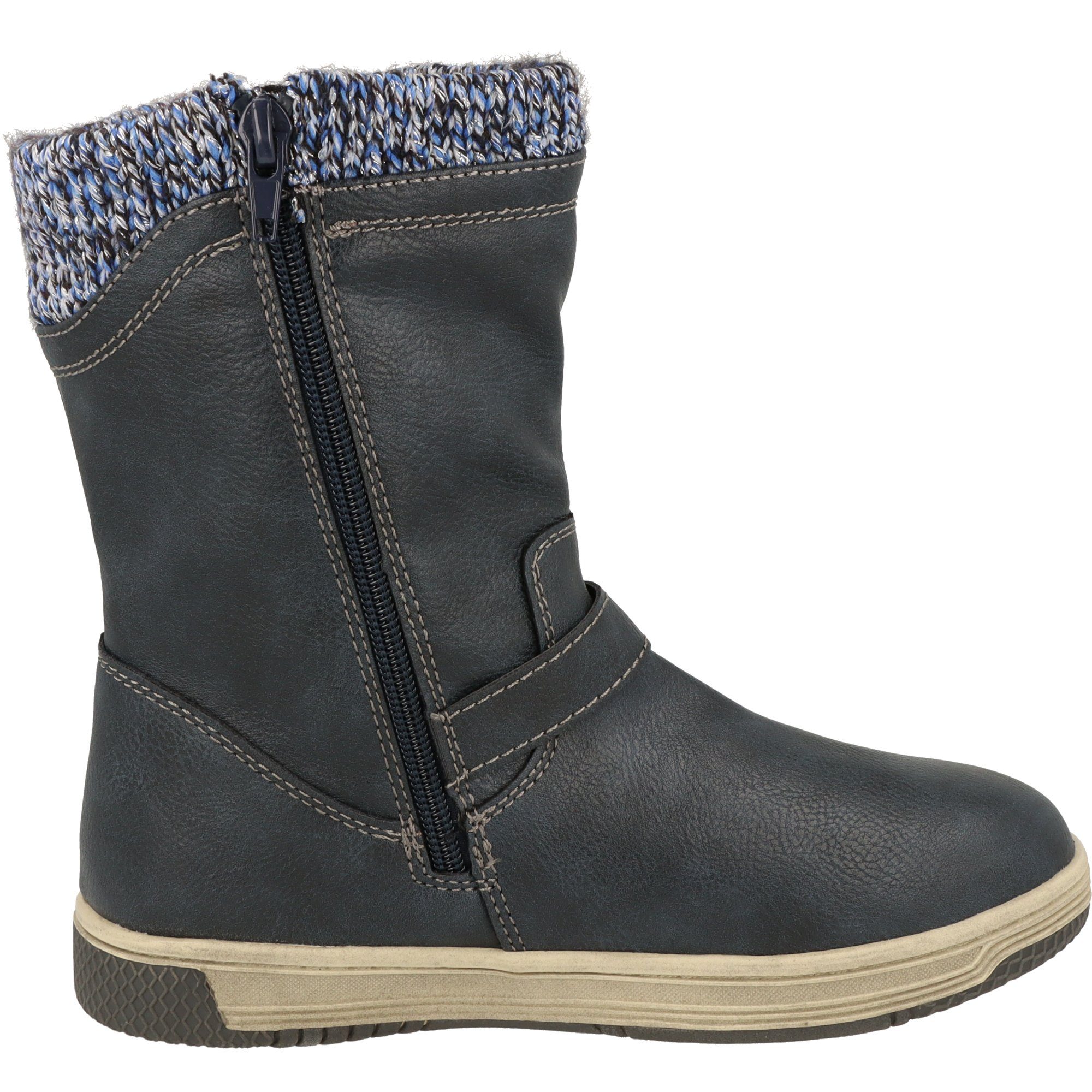 Boots gefüttert Winterstiefel Indigo Tex Schuhe Mädchen 354-005 Navy Winterstiefel Stern