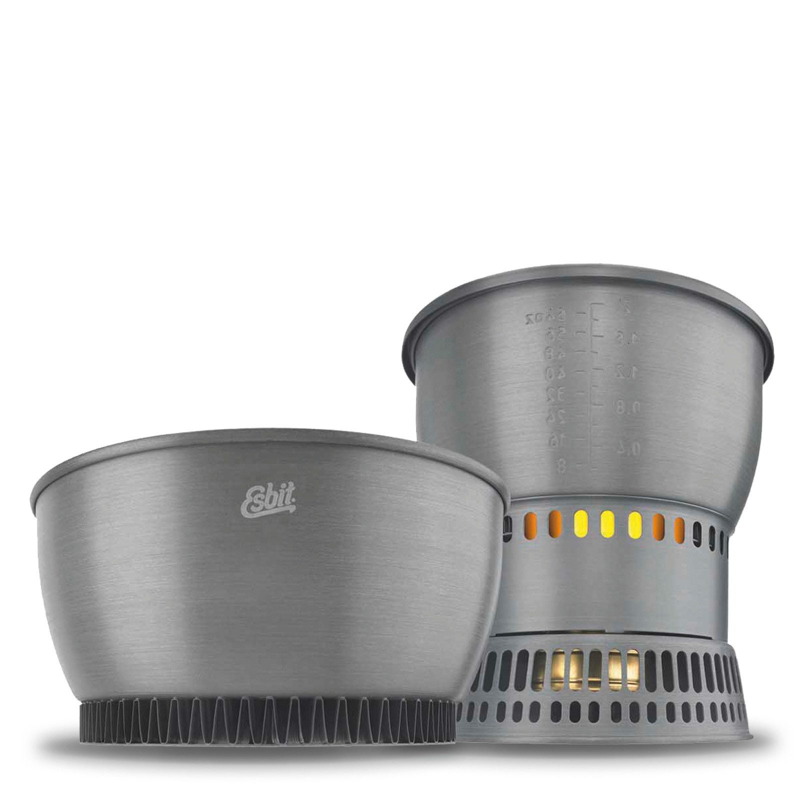 Esbit Gaskocher Spiritus Kochset Campingkocher Outdoor, Topf Kocher Set Wärmetauscher Alu