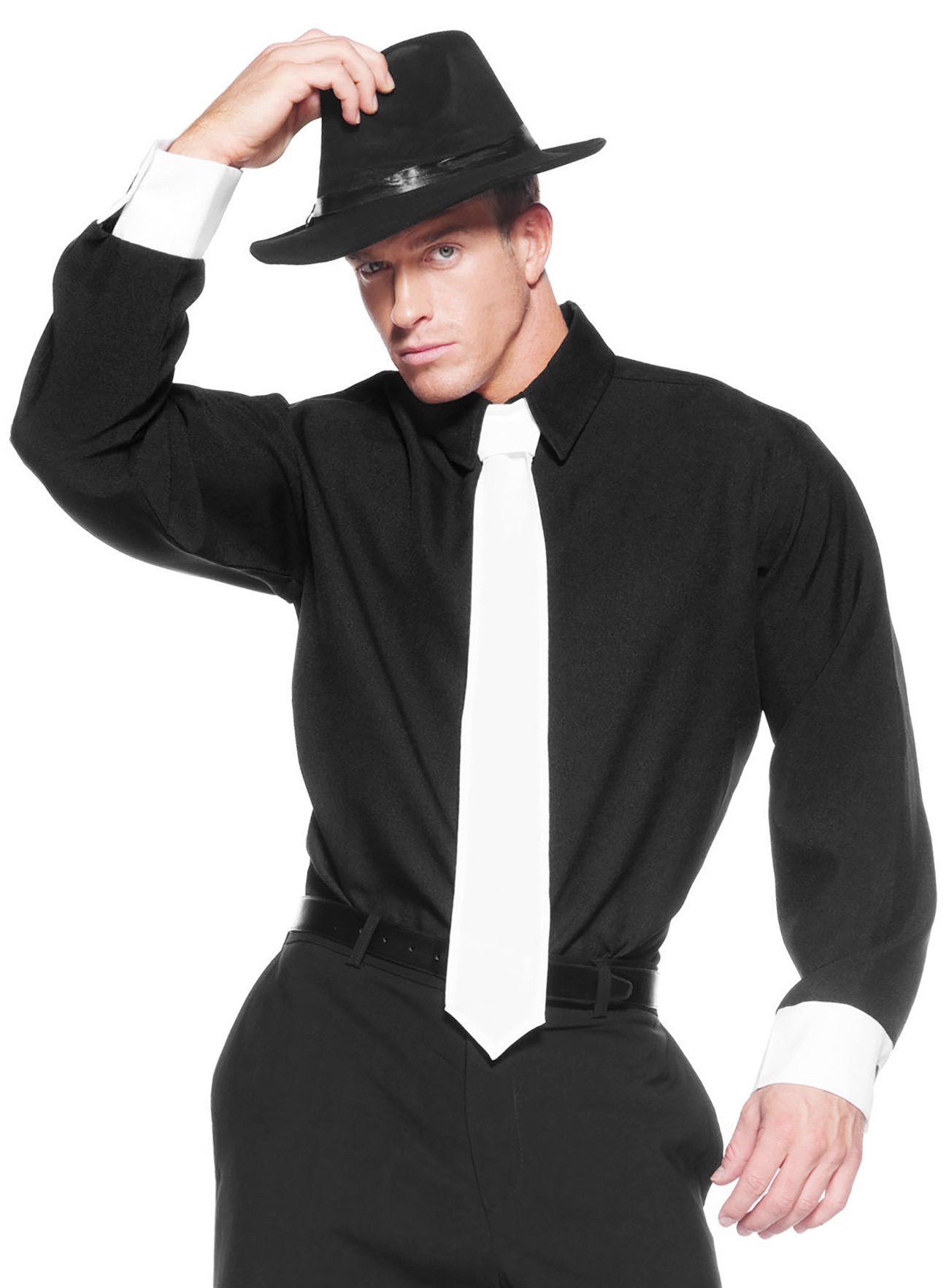 Underwraps Kostüm Gangster Shirt und Krawatte, Stylishes Accessoire für Euer 20er Jahre Kostüm