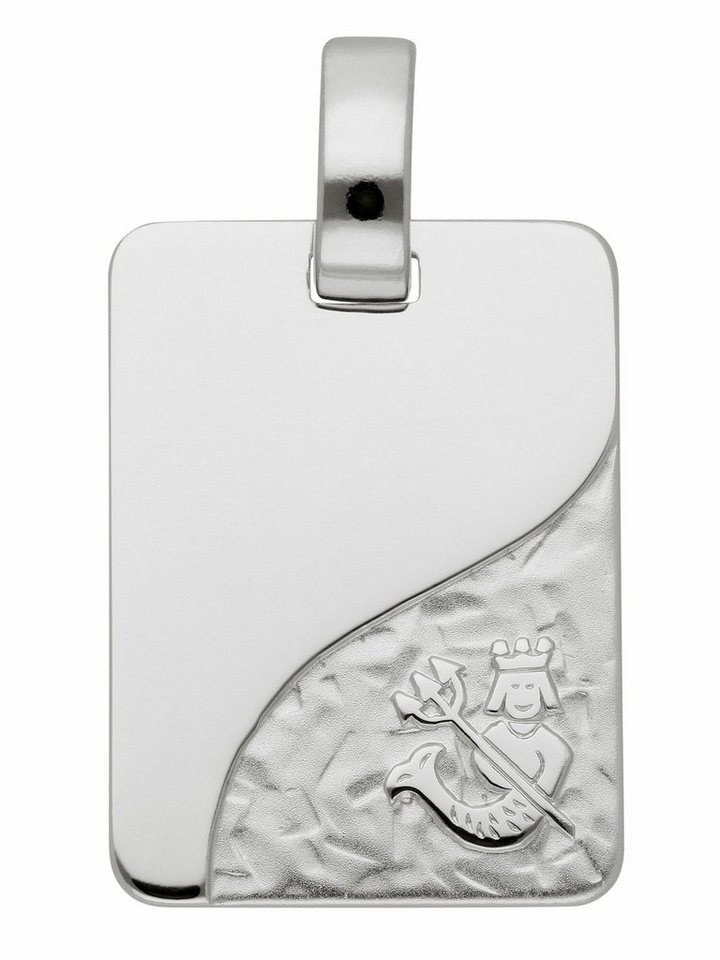 Adelia´s Kettenanhänger 925 Silber Sternzeichen Anhänger Wassermann,  Silberschmuck für Damen & Herren, Maße - Breite 13,6 mm - Höhe 18,2 mm