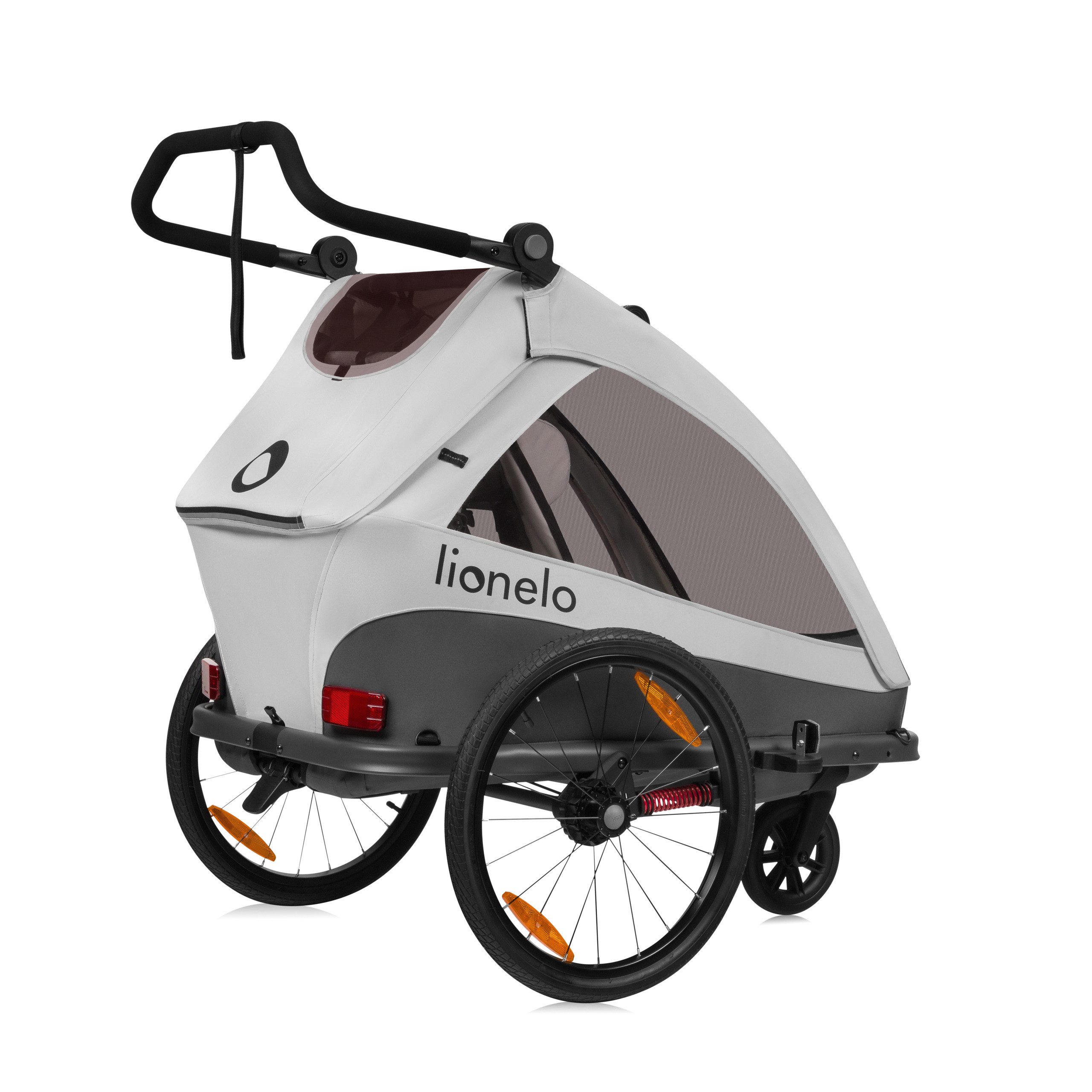 lionelo Fahrradkinderanhänger CAMA, 2in1 / SIQ / All-round-safety/ Head+/UPF 50+/60l Kofferraum