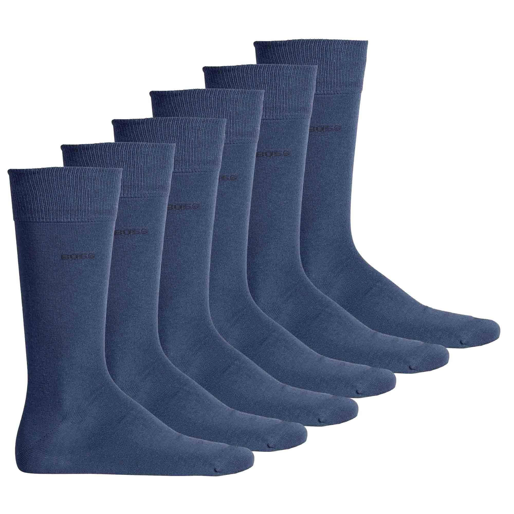 BOSS Kurzsocken Herren Socken, 6er Pack - RS Uni Colors CC, Finest Blau