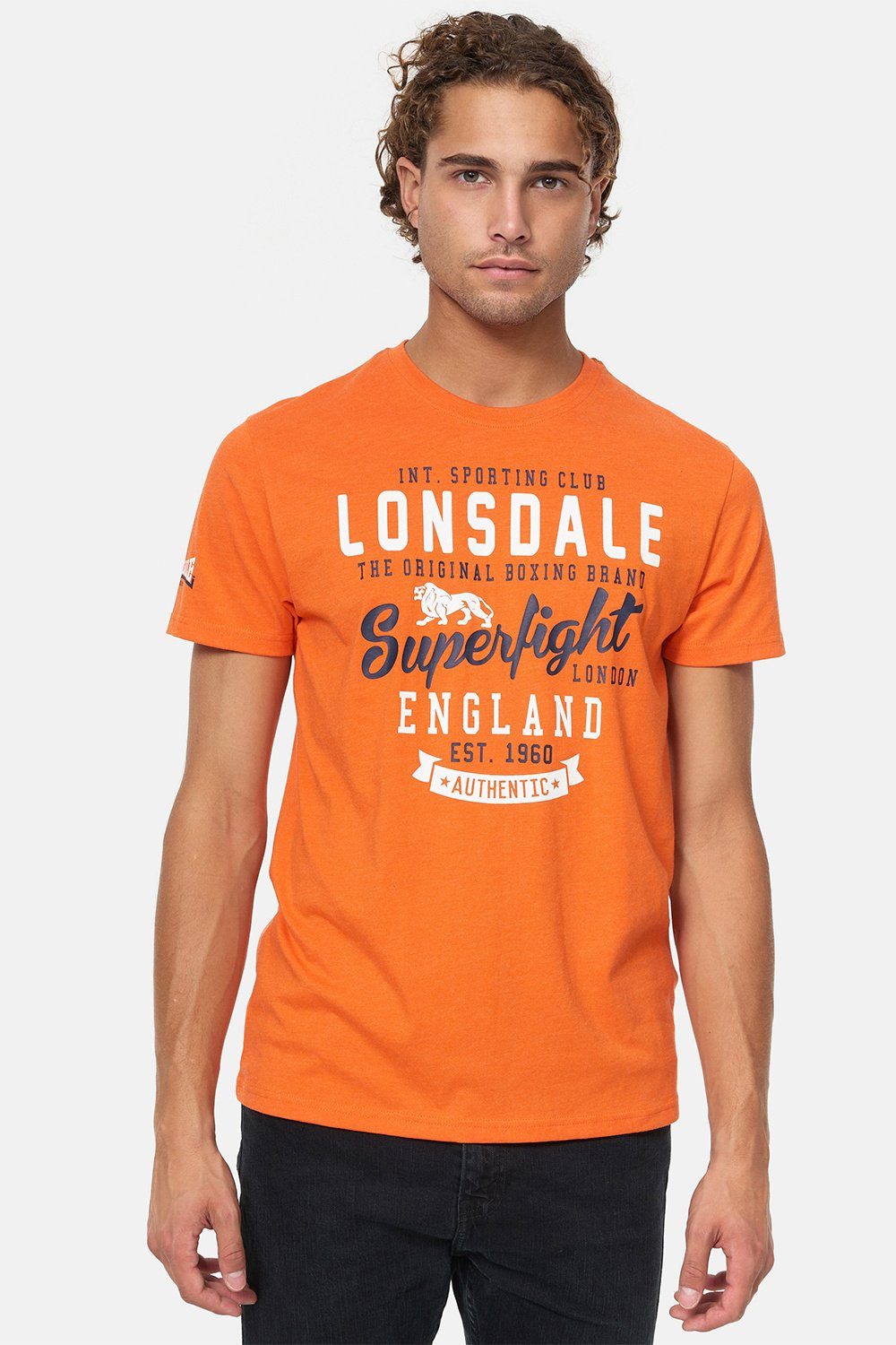 T-Shirt T-Shirt Herren Lonsdale marl Lonsdale Tobermory orange/white/navy Adult