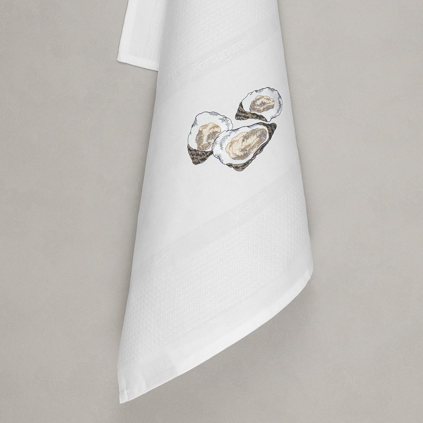 Vista Portuguese Geschirrtuch Austern mit exklusiver Stickerei, 100 % Baumwolle
