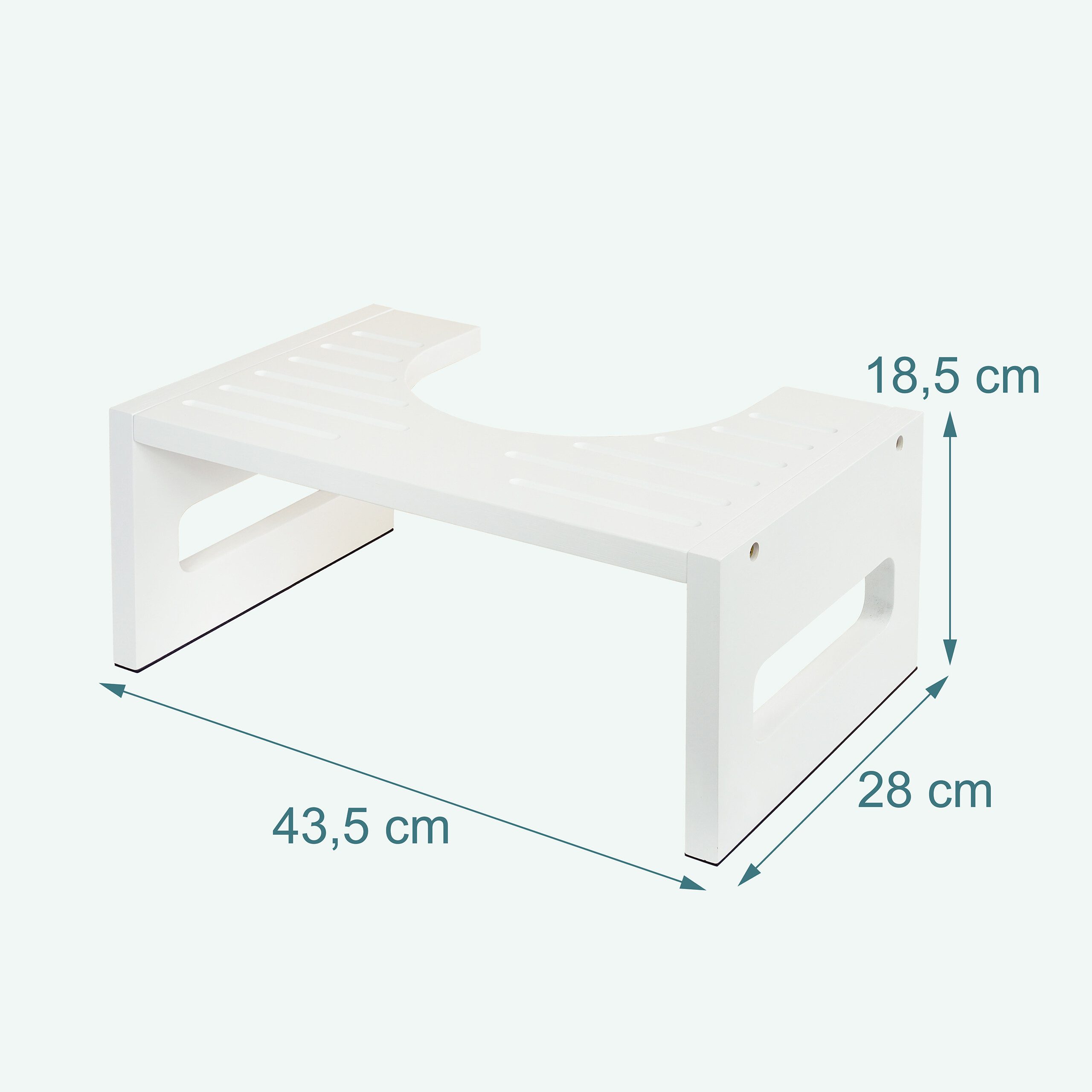 relaxdays Fußhocker Toilettenhocker aus Bambus (1 St), weiß – Bild 4 von 5