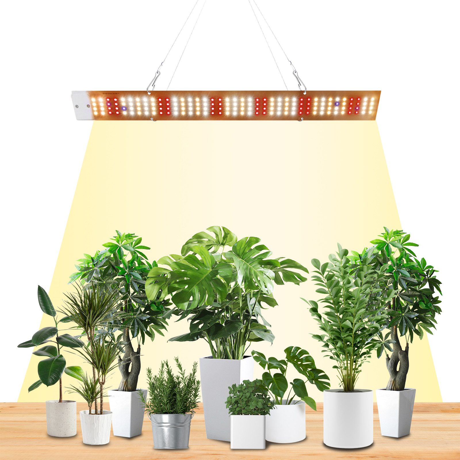 Jibenhome Vollspektrum LED Wachstumslampe Vollspektrum LED Pflanzenlicht,Grow Lampe mit UV,IR für Zimmerpflanzen, 1 St., für hohe Pflanzen, Sämlinge, blühendes Obst, Gemüse
