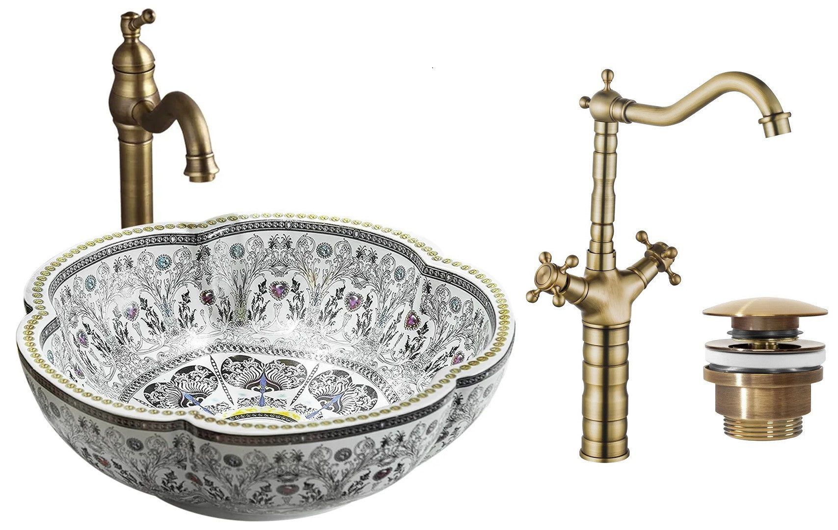 GTM Design Aufsatzwaschbecken Glanz - Modern Waschbecken ohne Hahnloch - Elegant Oval