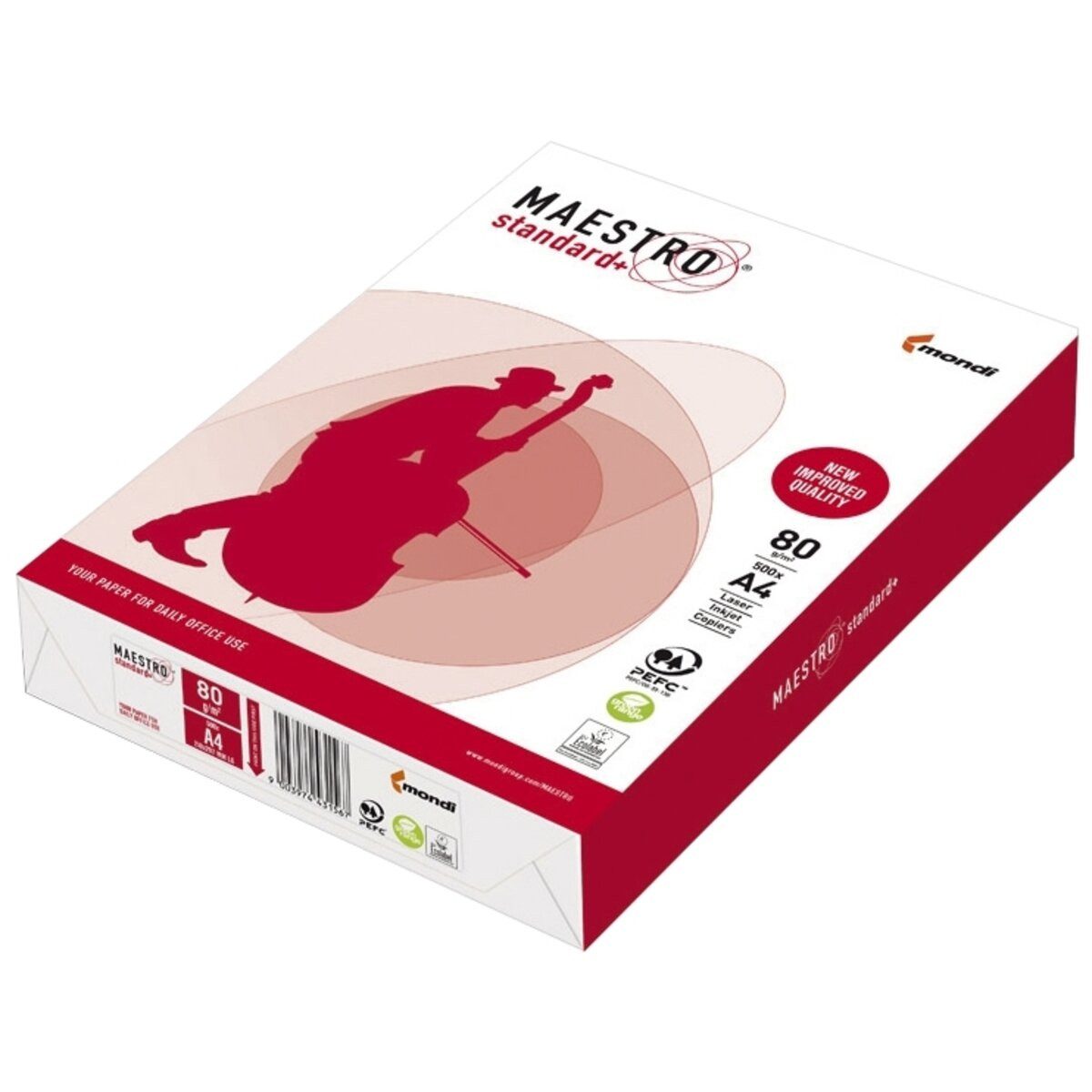 Maestro Kopierpapier STANDARD+ - A4 80 g/qm weiß 500 Blatt.