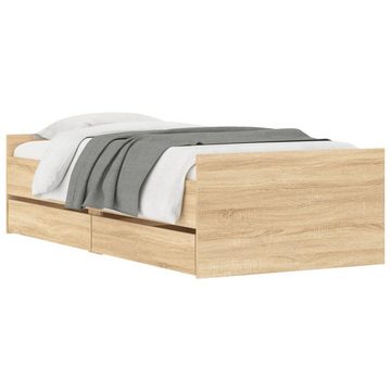 vidaXL Bett Bett mit Schubladen Sonoma-Eiche 75x190 cm