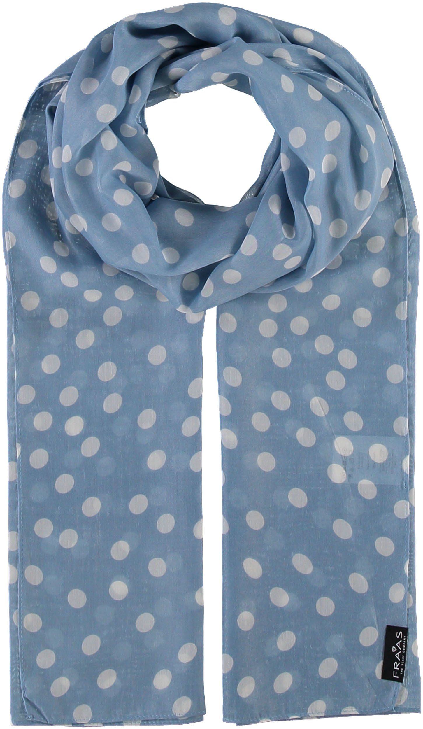 Fraas Modeschal Polyesterschal, blue (1-St), Punkte-Print mit light