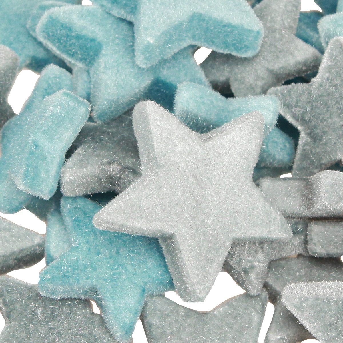 Florists Products Weihnachtsmann Deko Sterne Beflockt Blau Ø4/5cm 40 St Weihnachtsdeko, 40 Stück