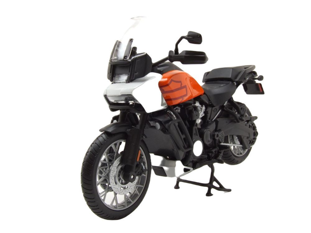 Maisto® Modellmotorrad Harley Davidson Pan America 1250 2021 orange weiß, Maßstab 1:12