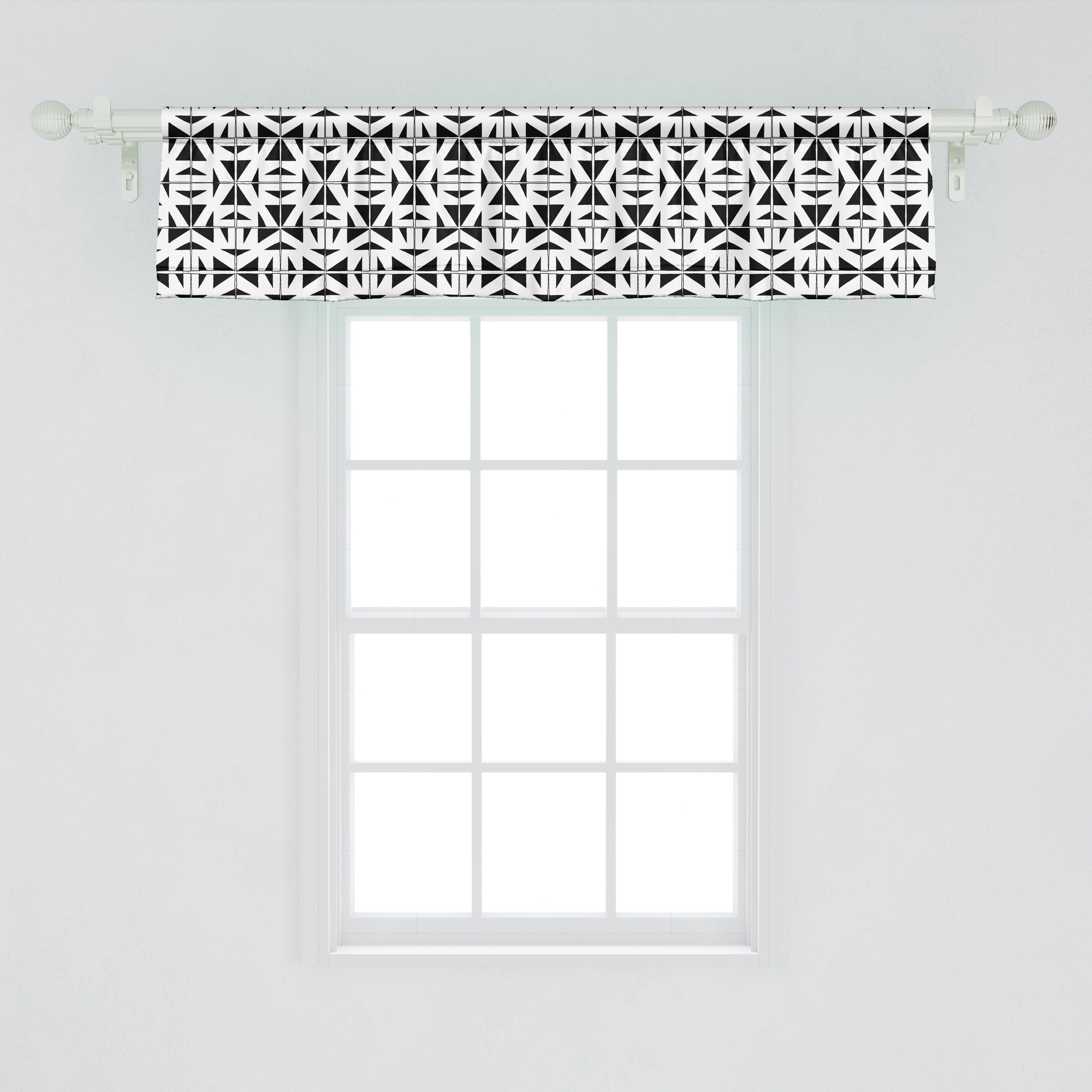 Vorhang für Dekor Schlafzimmer Küche Abakuhaus, Squares Monochrome mit Scheibengardine Stangentasche, Microfaser, Volant Modern Stripes