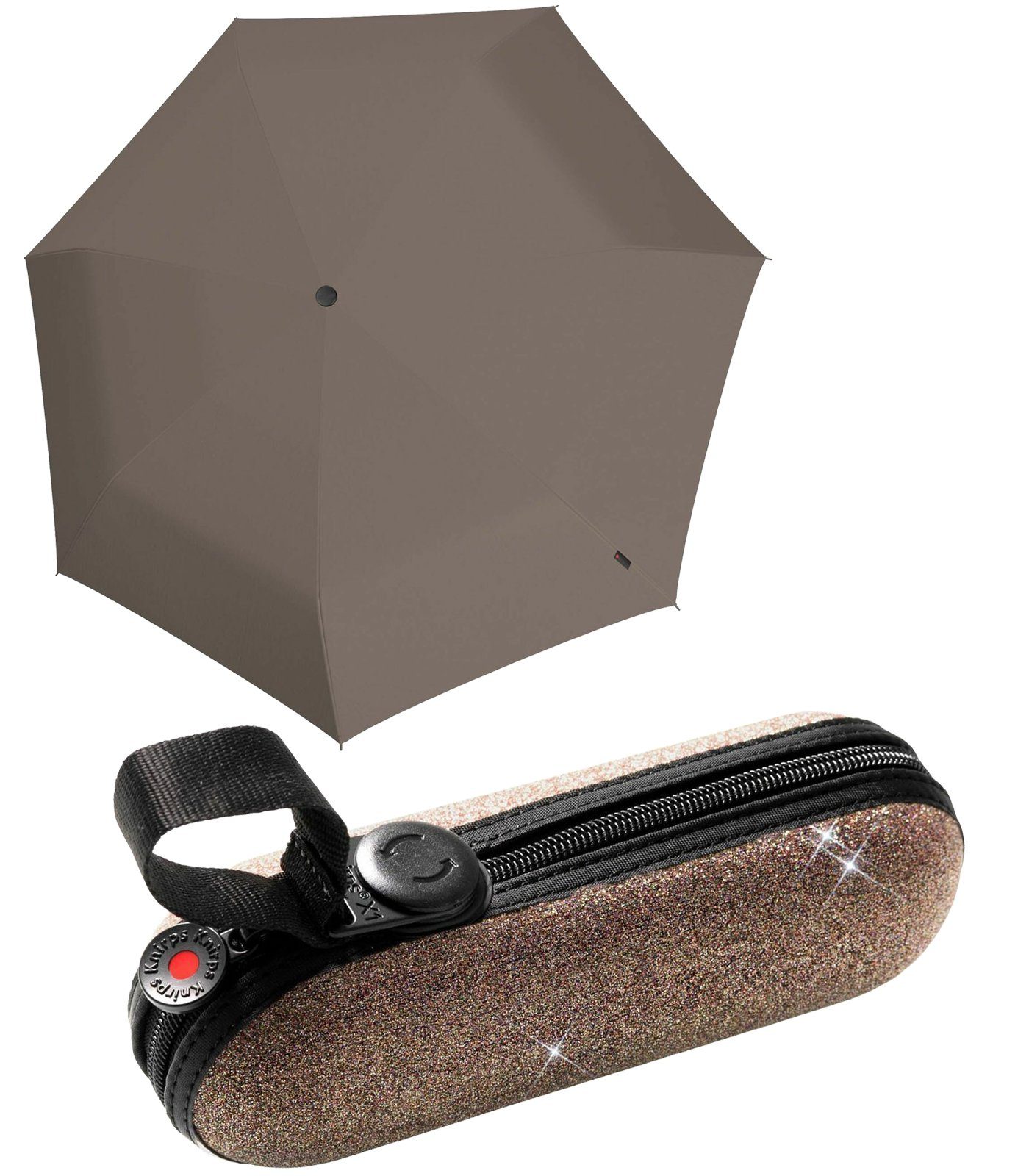Knirps® Taschenregenschirm X1 Super Mini mit ecorepel-Technologie - 2Glam - pearl, der kleine, leichte, kompakte Begleiter