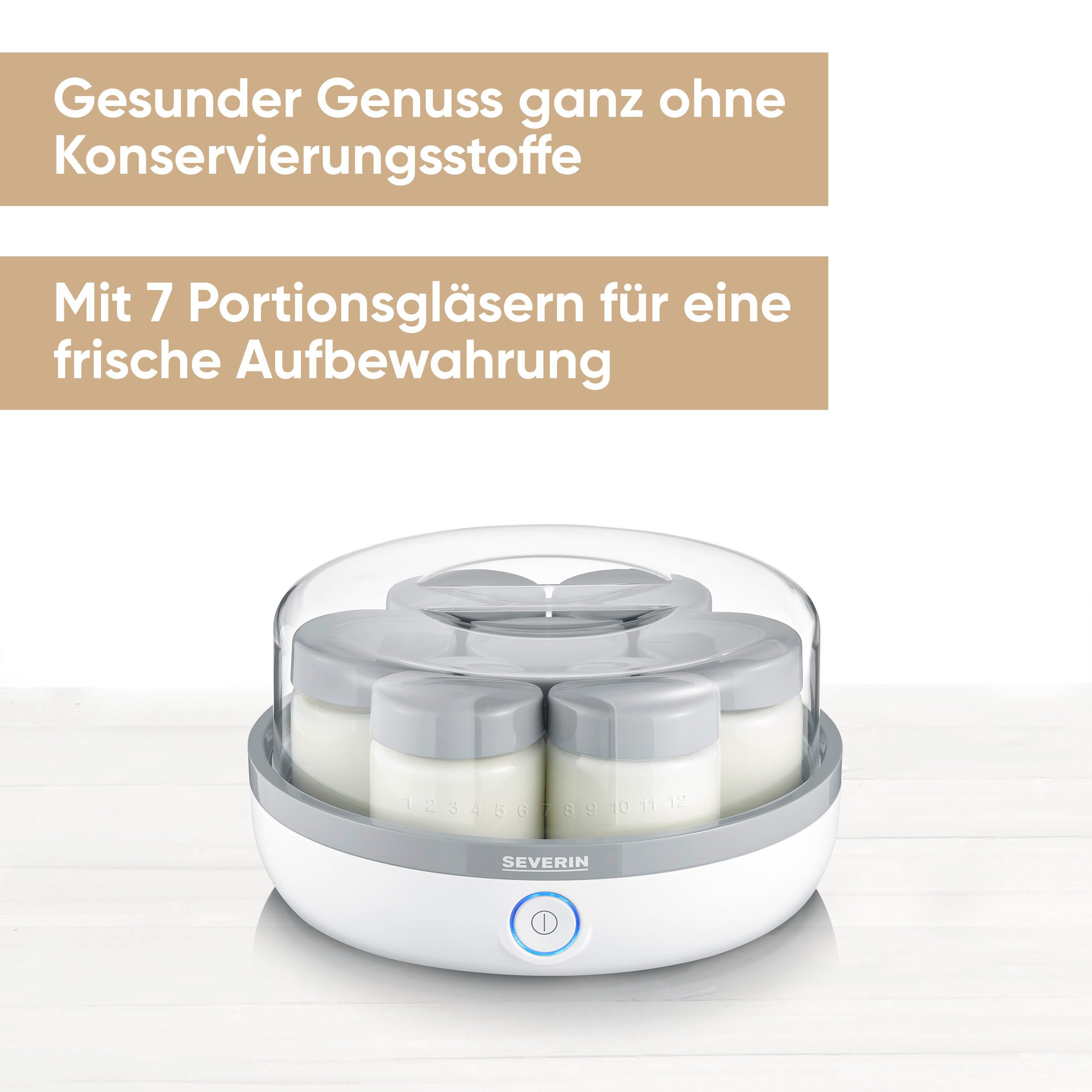 Severin Joghurtbereiter JG 3518, 7 Portionsbehälter, je 150 ml