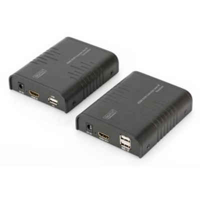 Digitus HDMI KVM Extender via Ethernet - Set aus Sender & Computer-Kabel, integrierte LED-Anzeige