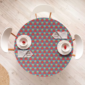 Abakuhaus Tischdecke Rundum-elastische Stofftischdecke, Retro Großer kleiner Triangles Retro