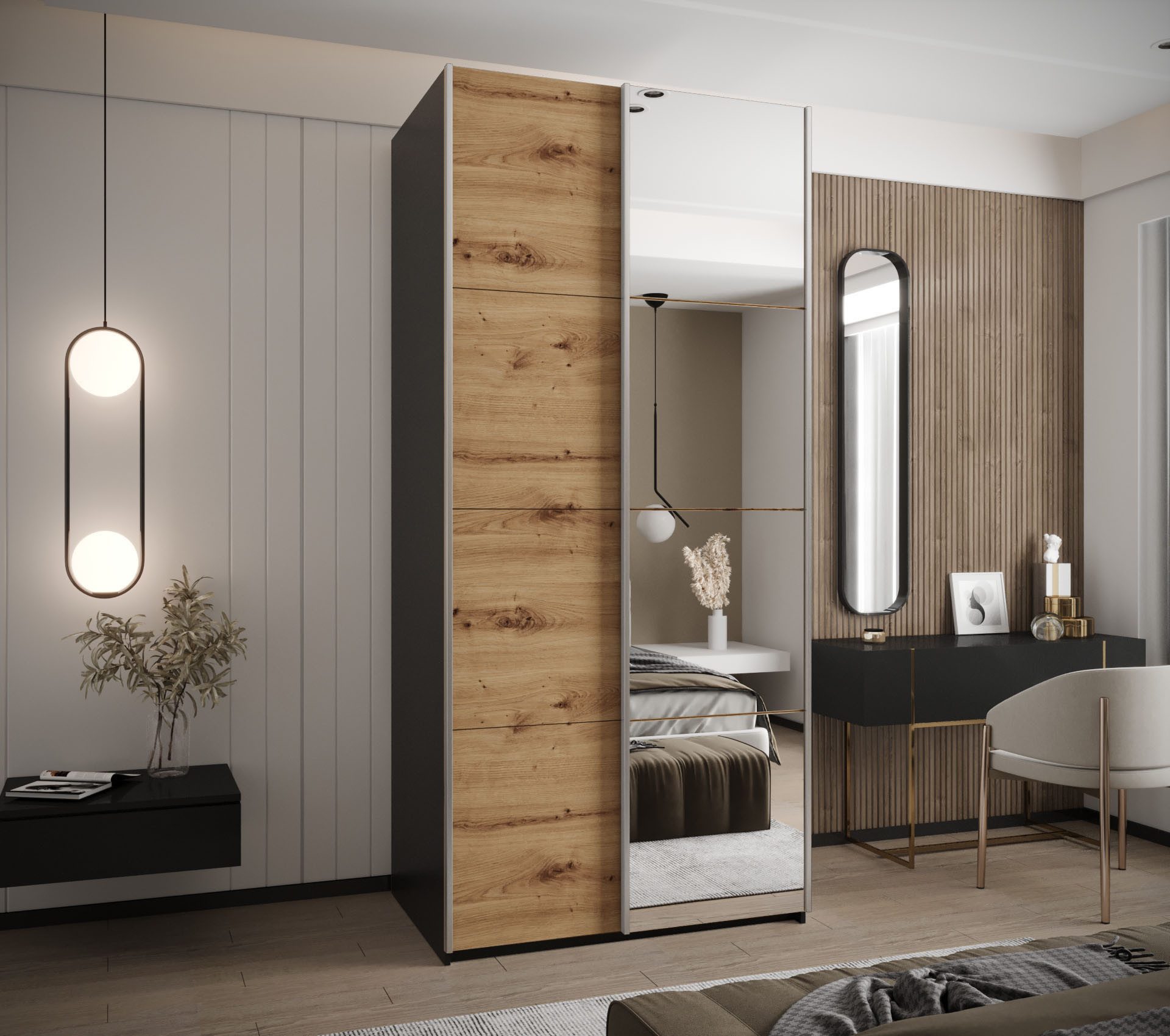 ABIKS MÖBEL Schwebetürenschrank LUX 3 hoher günstig online kaufen