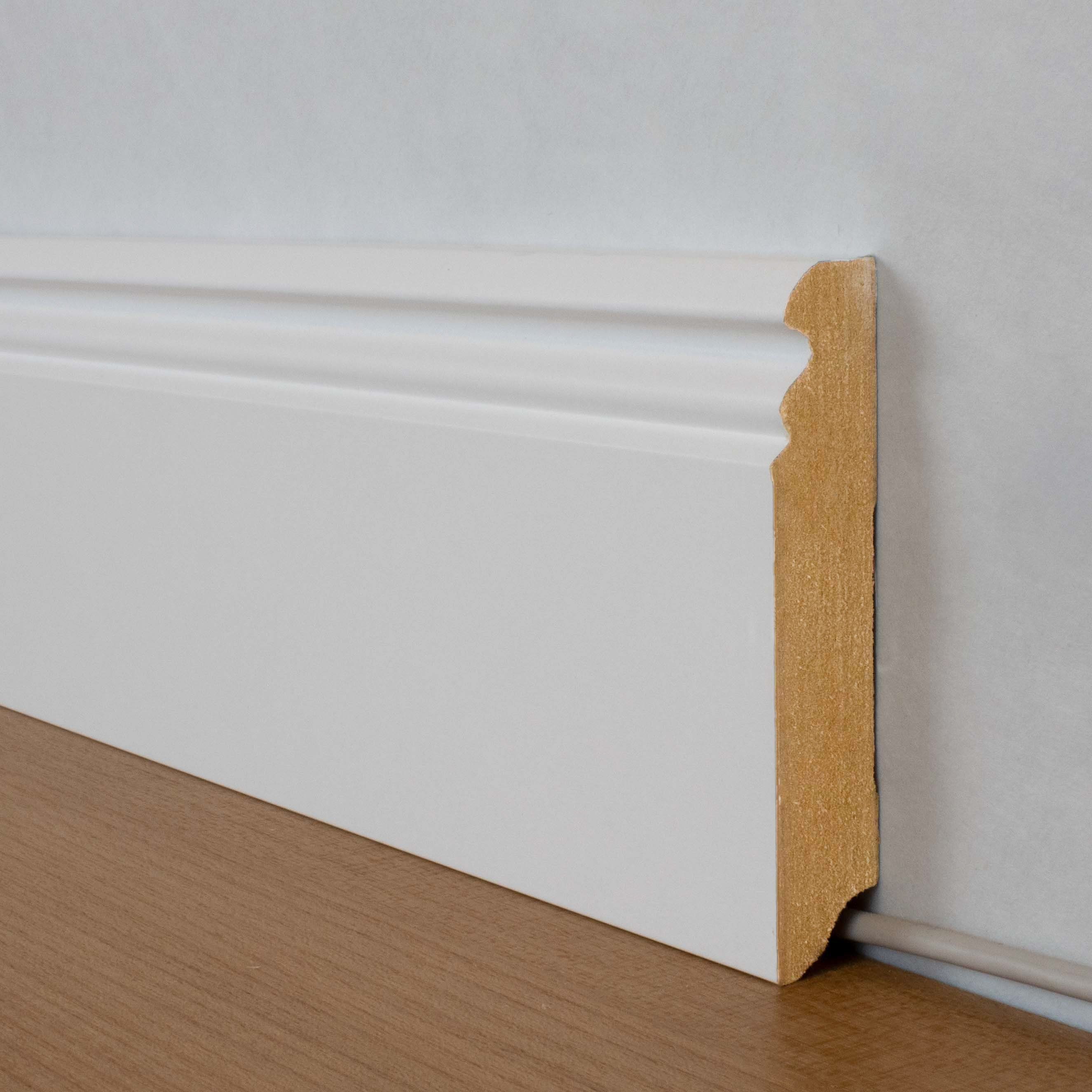 PROVISTON Sockelleisten-Aussenecke 19 x 96 x 400 mm Aussenwinkel MDF-Kern foliert Weiß by PROVISTON, 2-St.