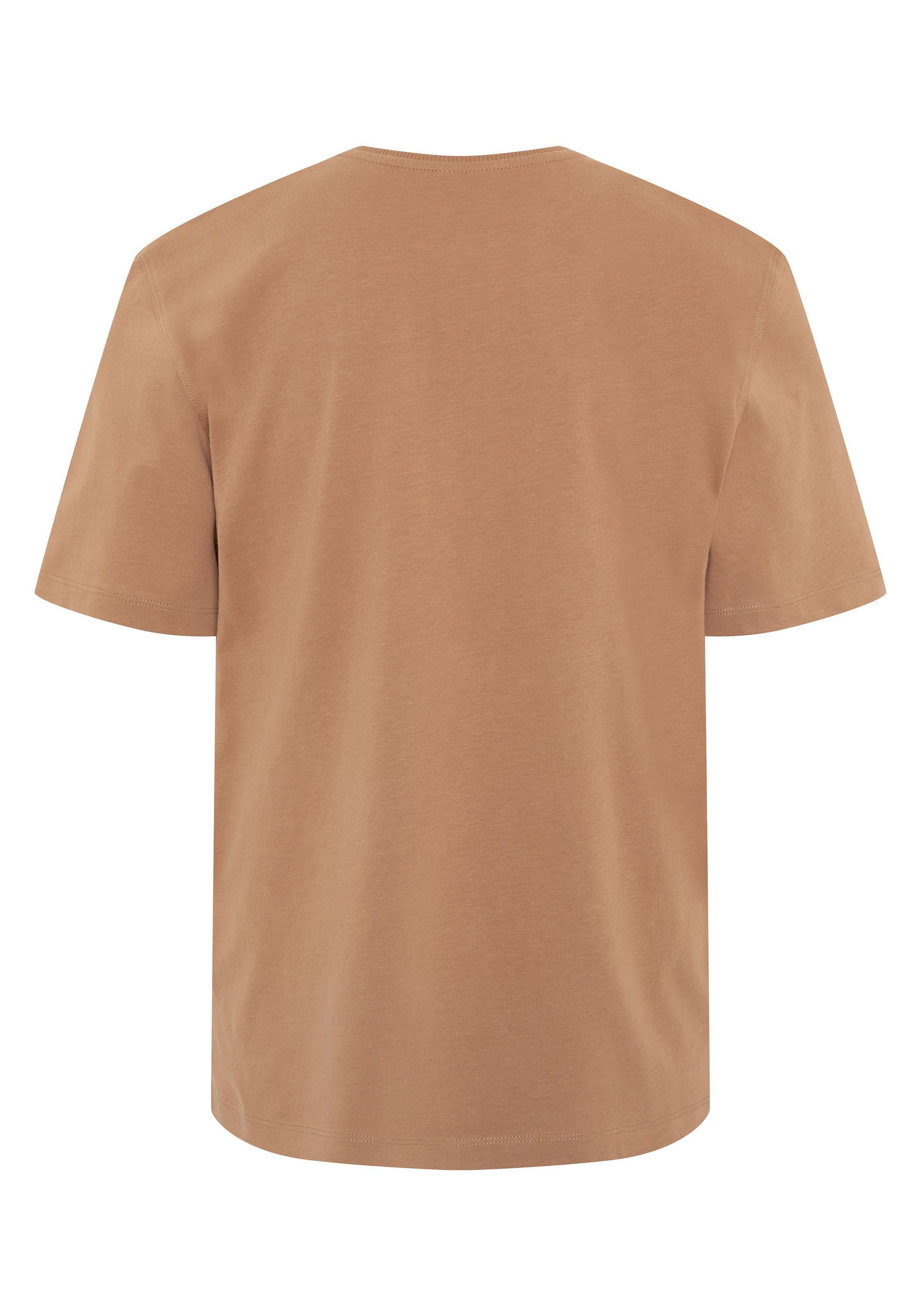 Oklahoma Jeans Print-Shirt 17-1430 Brown Pecan mit Frontprint