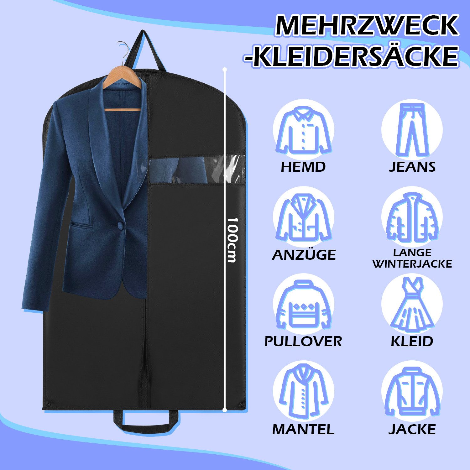 Clanmacy Sitzsack 3St. Kleidersack Kleiderhülle Vliesstoff günstig online kaufen