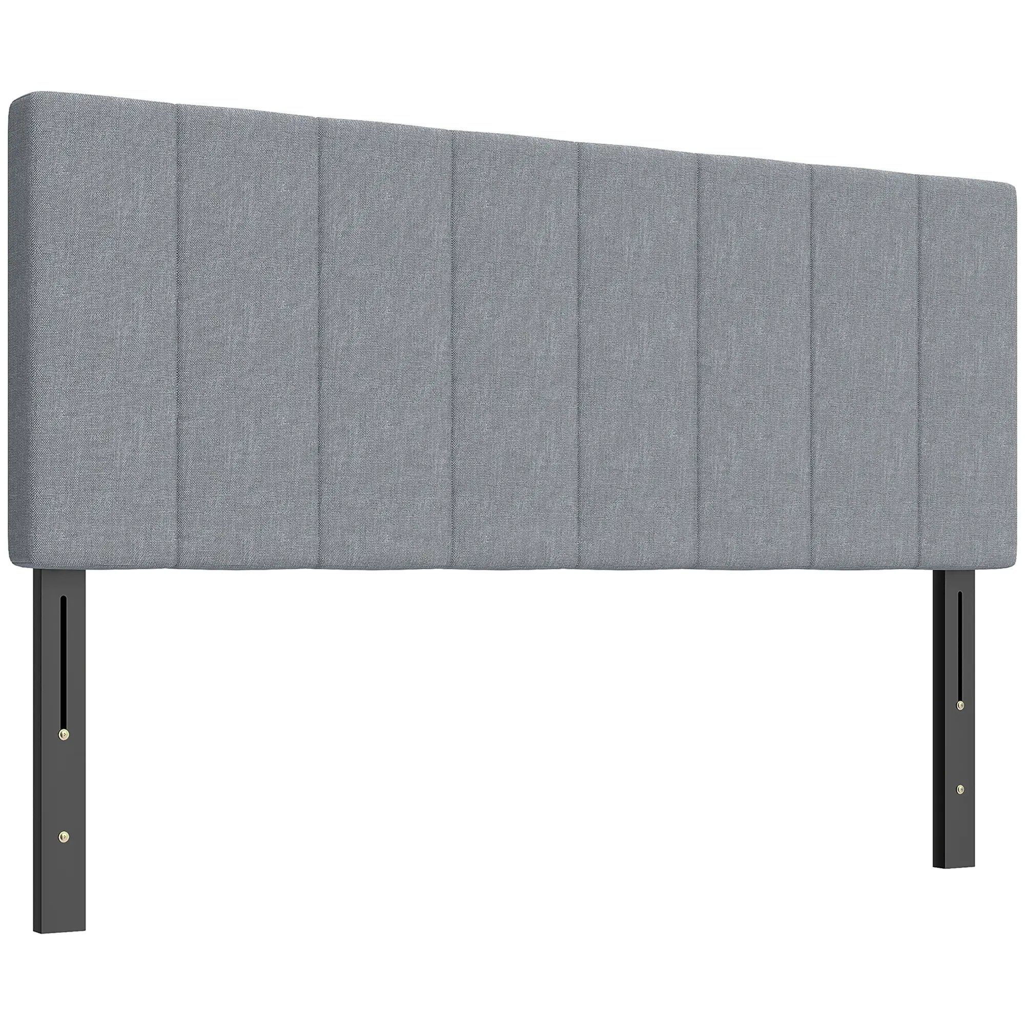 BlingBin Kopfteil 3-Fach höhenverstellbar Bettkopfteil mit Metallbeinen mit Leinenoptik, (1er Set, 1 St., 160cm x 10cm x 126cm), gesteppt Polsterkopfteil für Schlafzimmer 160 x 10 x 106/116/126 cm