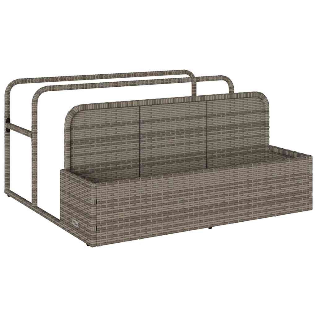 vidaXL Geldkassette Pool Aufbewahrungsbehälter Grau 110x100x57 cm Poly Rattan (1 St)