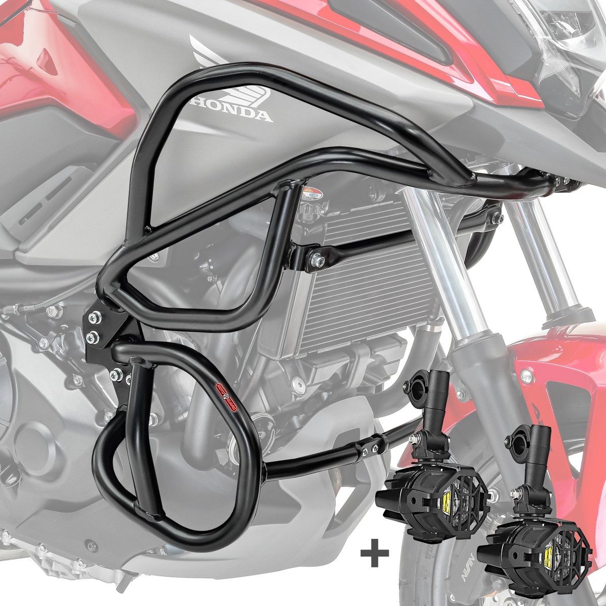 Motoguard Motor-Schutzhülle Set Sturzbügel + Scheinwerfer für Honda NC 750 X / 700 X 12-20 schwarz
