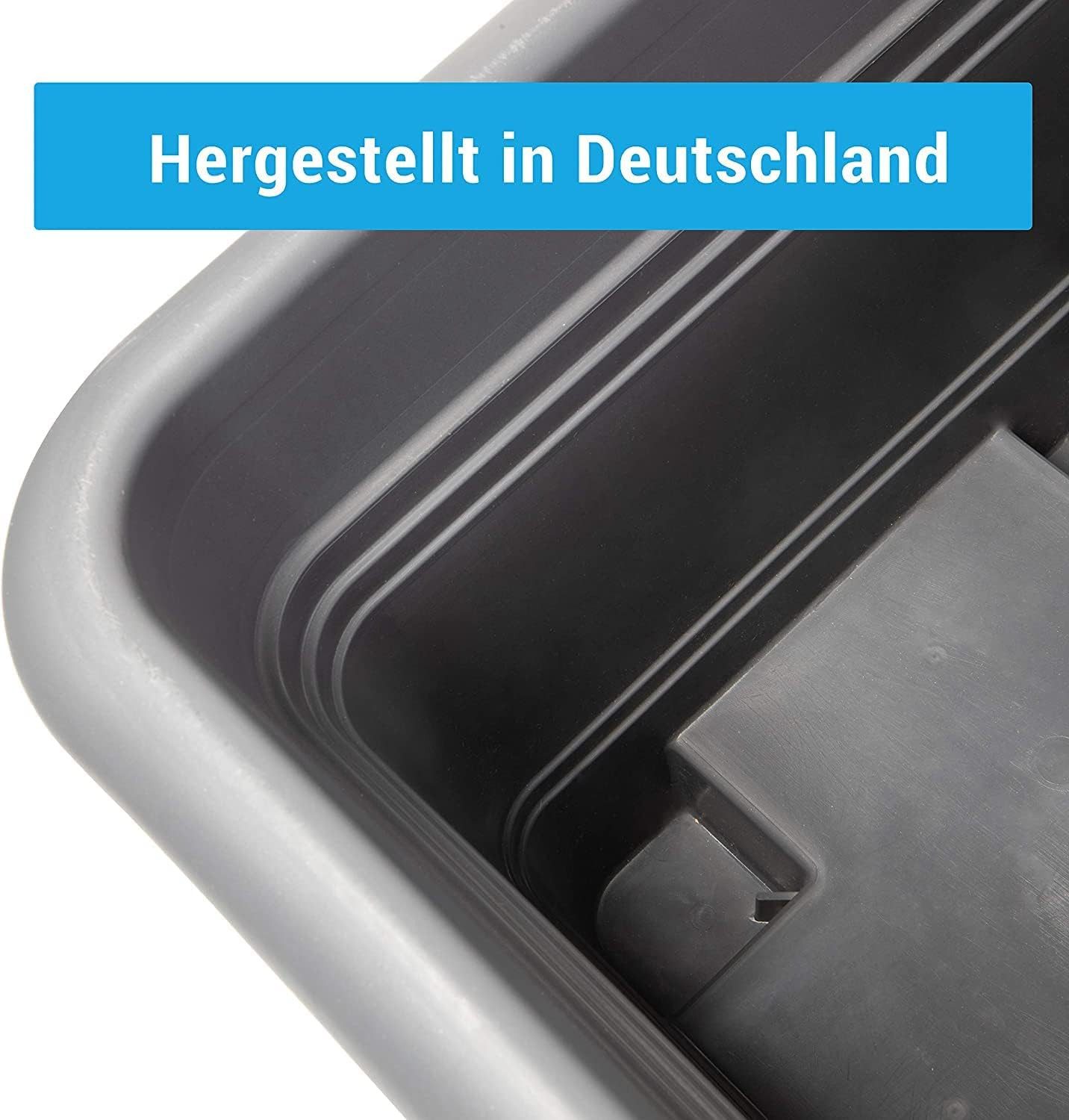 2friends Pflanzkübel 4er Set - Eckiger Blumentopf groß draußen in Anthrazit, Wetterfest & Frostsicher für Garten & Terrasse